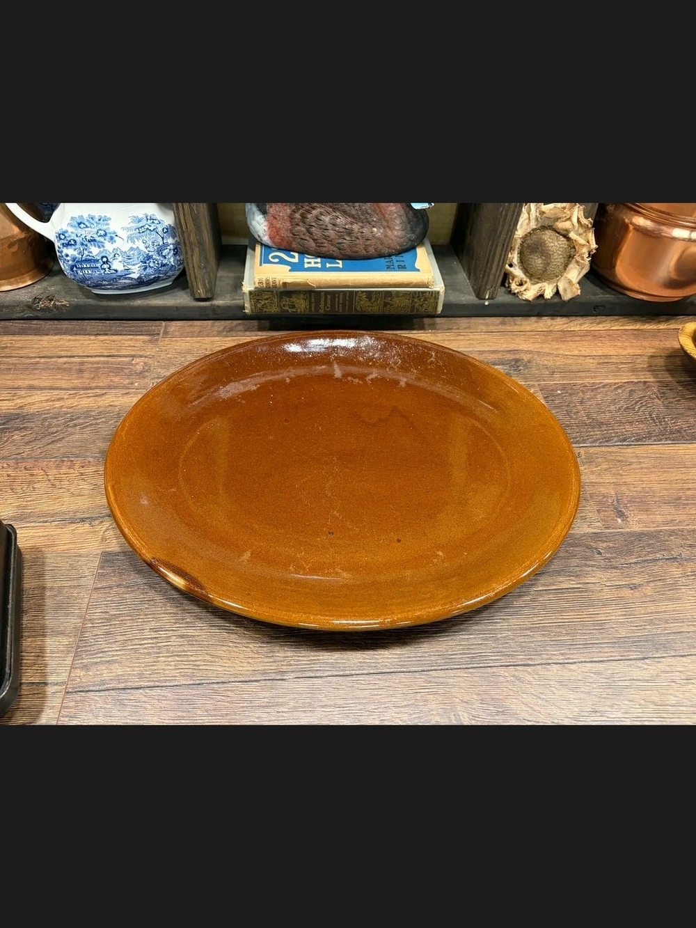 Mid Century Louisville Stoneware Oval Serving Dish, Rustic Brown Glossy Glaze